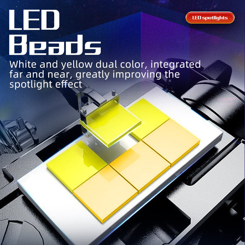 5 Lens Motorcycle Spotlights Led Lens Headlight 5064 Lamp Beads Driving Lights Work Light Fog Lamp Bulb For Car Truck