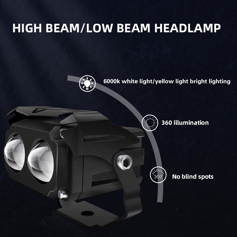 Motorcycle Spotlights Led Lens Headlight Auxiliary Light Driving Lights Work Light Fog Lamp Bulb For Car Truck Aty