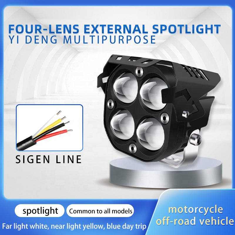4x4 Motorcycle Spotlights With Drl Led Headlight Clover Driving Lights Work Light Fog Lamp For Car Truck Aty