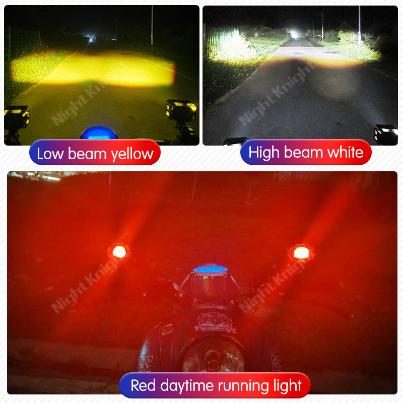 Motorcycle Spotlights Led With Drl Auxiliary Light Headlight Driving Lights Work Light Fog Lamp Bulb For Car Truck Suv