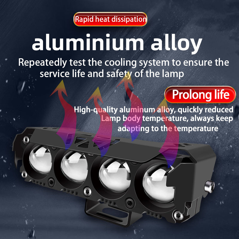 4 Lens Motorcycle Spotlights Led Auxiliary Light Headlight Mini Driving Lights Work Light Fog Lamp Bulb For Car Truck Suv Aty