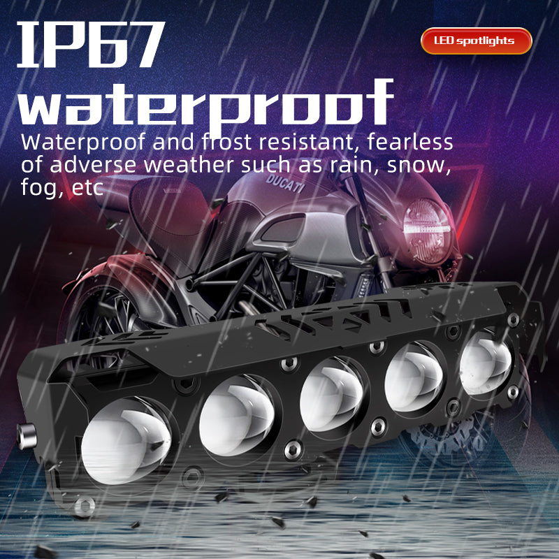 5 Lens Motorcycle Spotlights Led Lens Headlight 5064 Lamp Beads Driving Lights Work Light Fog Lamp Bulb For Car Truck