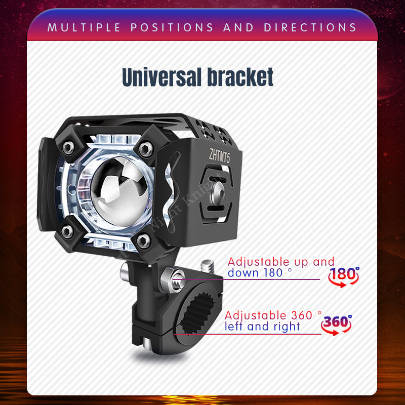 Motorcycle Spotlights Led With Drl Auxiliary Light Headlight Driving Lights Work Light Fog Lamp Bulb Angel Eye For Car Truck Suv