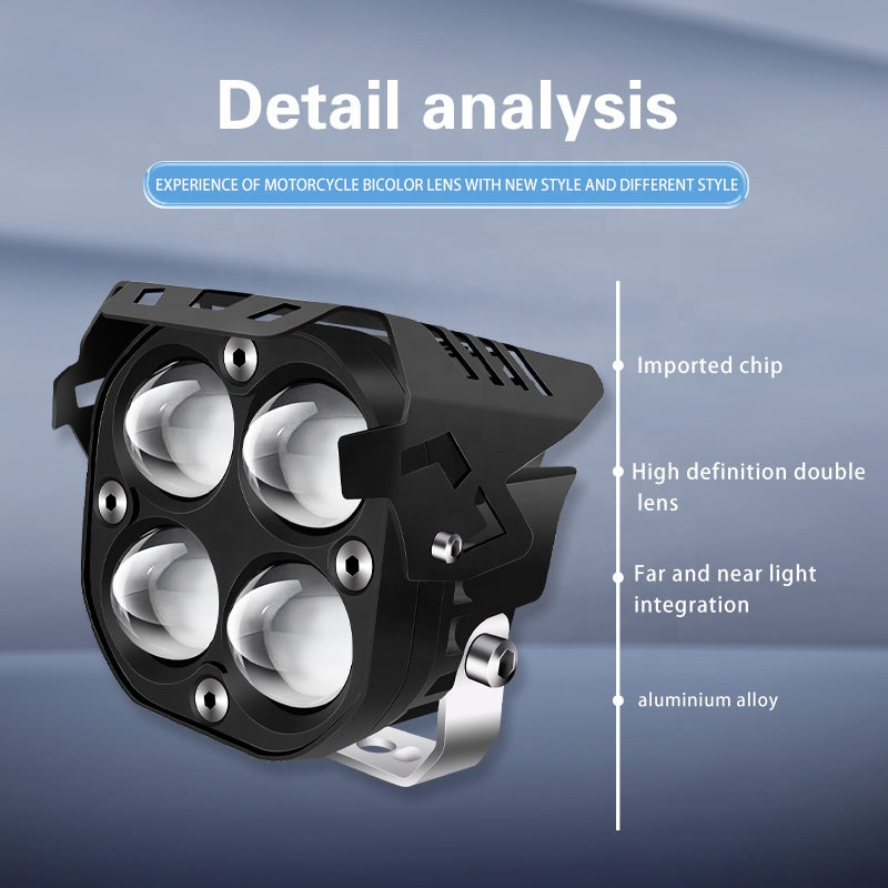 4x4 Motorcycle Spotlights With Drl Led Headlight Clover Driving Lights Work Light Fog Lamp For Car Truck Aty